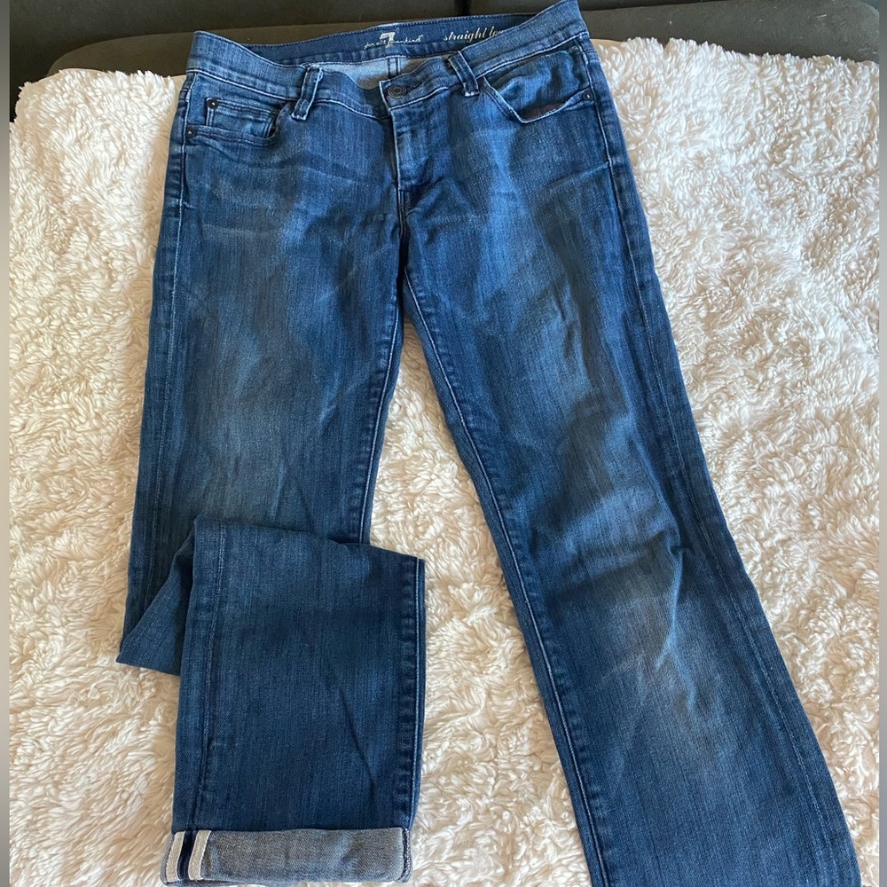 7 For All Mankind‎ Women’s Size 27 Medium Wash Straight Leg Jeans